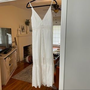 White Eyelet Midi Dress